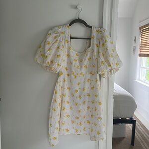 Nasty Gall Puff Sleeve Flower Dress